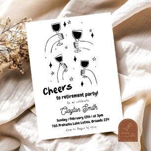 Invitación Fiesta de jubilación garabatos Cheers