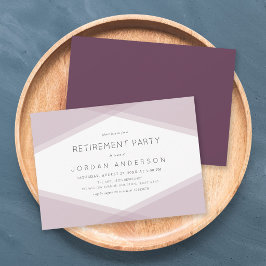 Invitación Fiesta de Jubilación Geométrica de Capa Malva Oscu