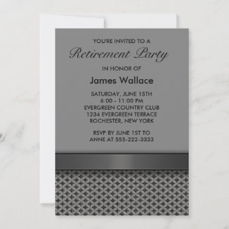 Invitación Fiesta de Jubilación Gris Negro