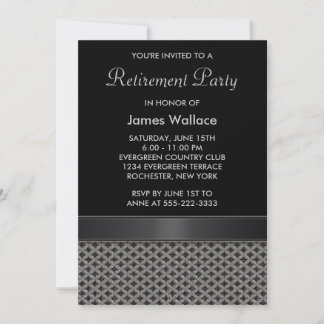 Invitación Fiesta de Jubilación Gris Negro