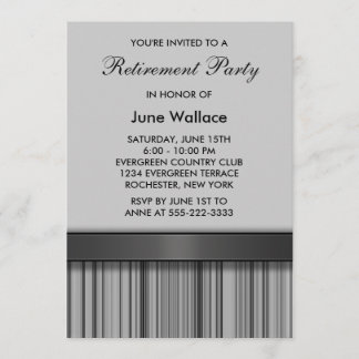 Invitación Fiesta de Jubilación Gris Negro