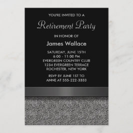 Invitación Fiesta de Jubilación Gris Negro