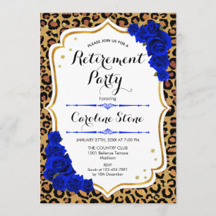 Invitación Fiesta de Jubilación - Impresión de Leopardo de Or