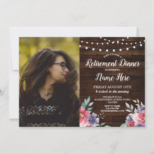 Invitación Fiesta de Jubilación  Jubilado Flores rosas
