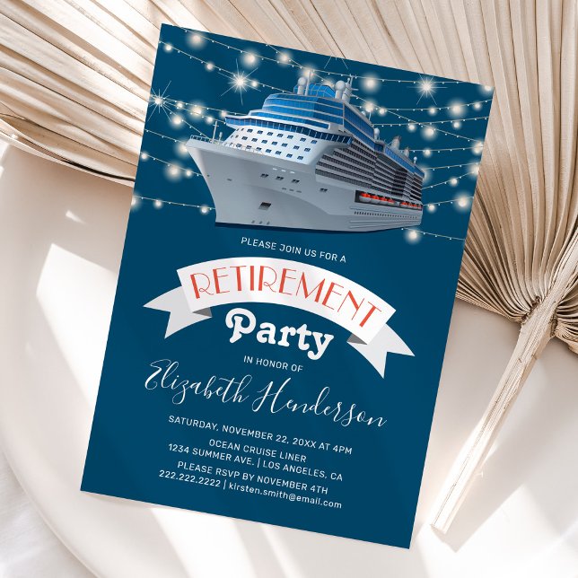 Invitación Fiesta de Jubilación | Línea oceánica (Subido por el creador)