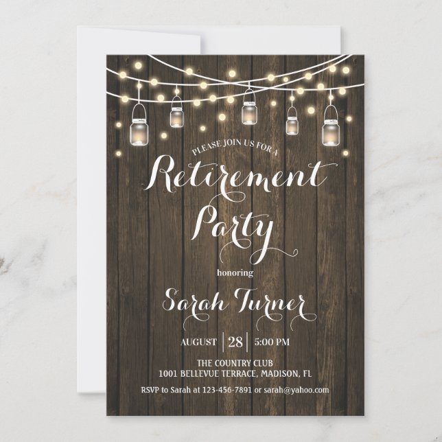 Invitación Fiesta de Jubilación - Madera Rusa (Anverso)