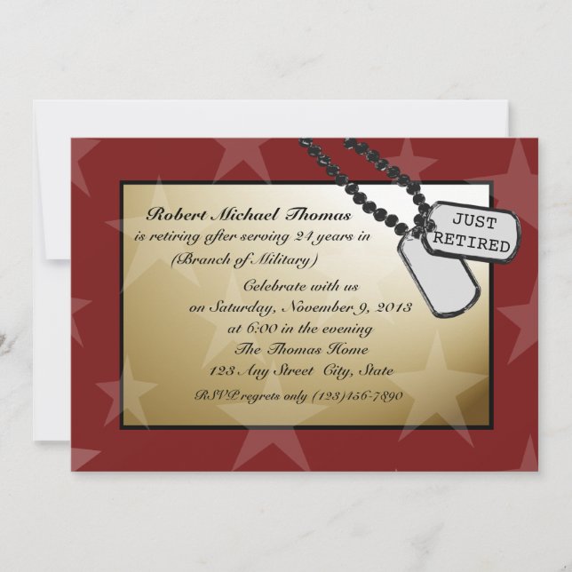 Invitación Fiesta de Jubilación Militar (Anverso)
