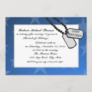 Invitación Fiesta de Jubilación Militar Azul