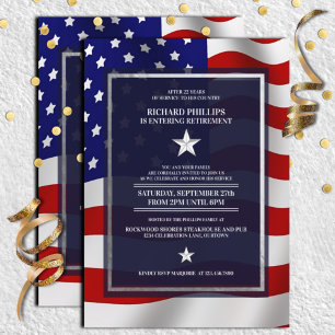 Invitación FIESTA de Jubilación Militar Bandera/Estrella de P
