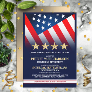 Invitación Fiesta de Jubilación Militar con Cuatro Estrellas 