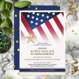 Invitación Fiesta de jubilación militar de estrella de oro