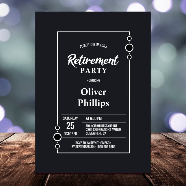 Invitación Fiesta de jubilación Minimalista gris (Subido por el creador)