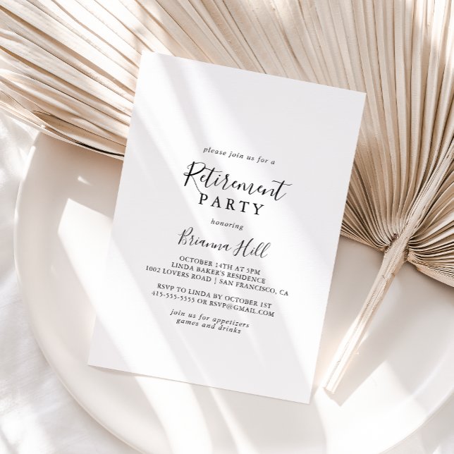 Invitación Fiesta de jubilación Minimalista simple (Subido por el creador)