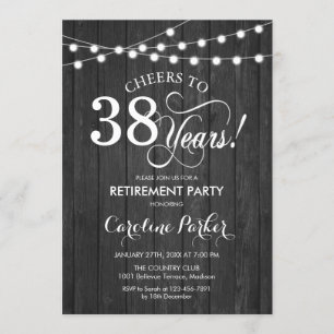 Invitación Fiesta de Jubilación - Modelo de Madera Rústica Gr