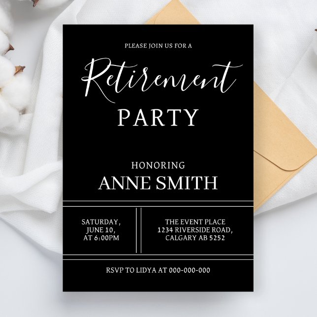 Invitación Fiesta de Jubilación Moderna Celebración Simple de (Subido por el creador)