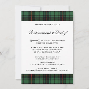 Invitación Fiesta de jubilación moderna de Davidson, Tartán V
