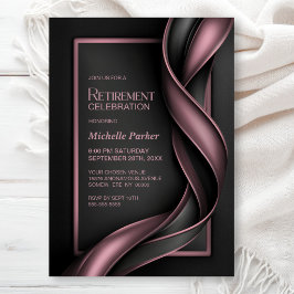 Invitación Fiesta de Jubilación Moderna Rosa Polvoriento y Gr