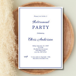 Invitación Fiesta de Jubilación Moderna Simple Minimalista Bl