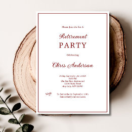 Invitación Fiesta de jubilación moderna simple minimalista ro