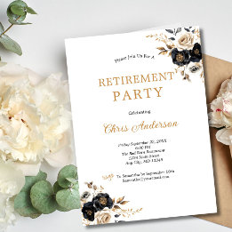 Invitación Fiesta de Jubilación Moderna y Elegante con Floral