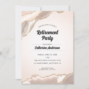 Invitación Fiesta de Jubilación Moderna y Elegante de Ágata
