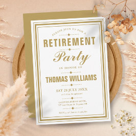 Invitación Fiesta de Jubilación Moderna y Elegante Dorada