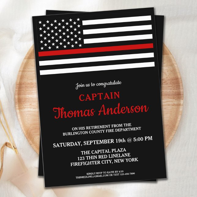 Invitación Fiesta de Jubilación Moderno de Bomberos (Subido por el creador)