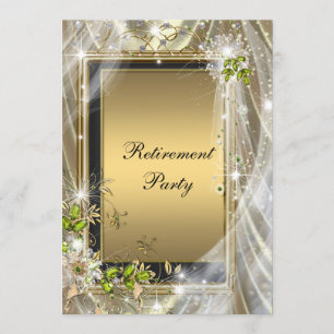 Invitación Fiesta de Jubilación Negra y Oro