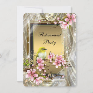 Invitación Fiesta de Jubilación Negra y Oro de Mujeres