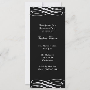 Invitación Fiesta de jubilación negro con cintas