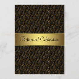 Invitación Fiesta de Jubilación Negro y Dorado