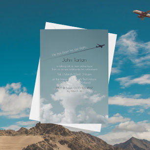 Invitación Fiesta de jubilación o cumpleaños de piloto única