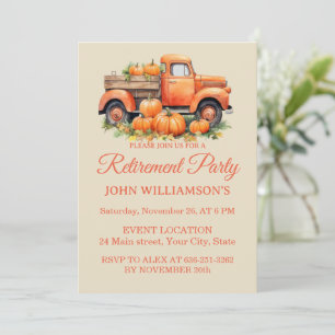Invitación Fiesta de jubilación otoño rústico acuarela