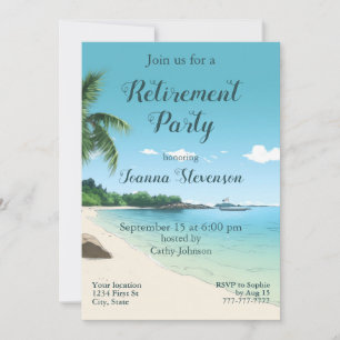 Invitación Fiesta de Jubilación Palmeras Playa Tropical