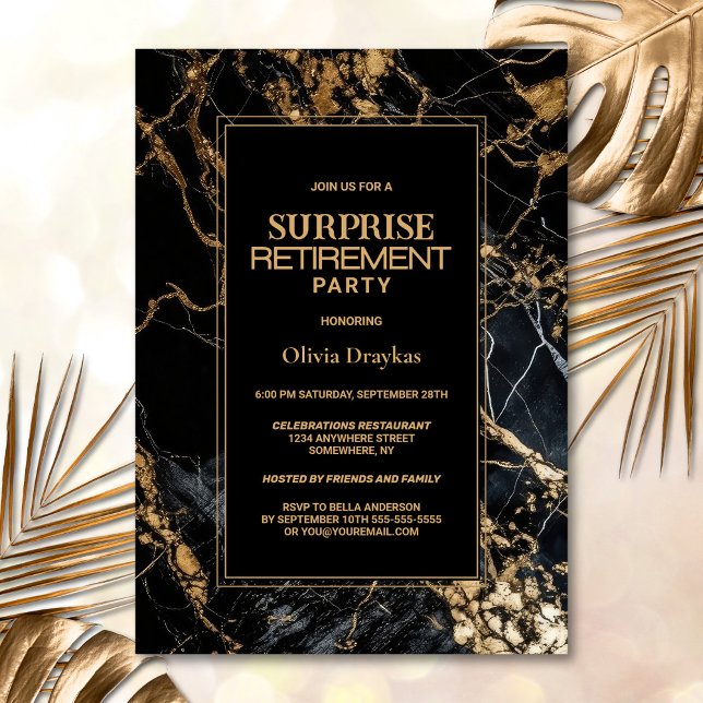 Invitación Fiesta de Jubilación para Sorpresa de Mármol de Or (Subido por el creador)