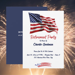 Invitación Fiesta de Jubilación Patriota de la Bandera Americ