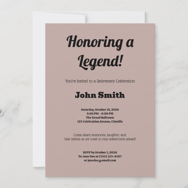 Invitación Fiesta de Jubilación Personalizada (Anverso)