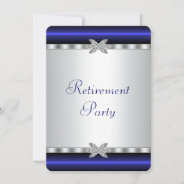 Invitación Fiesta de Jubilación Real de Diamante de Plata Azu