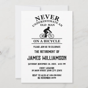 Invitación fiesta de jubilación retirada en bicicleta