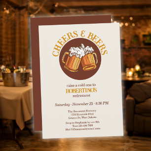 Invitación Fiesta de Jubilación Retro Cheers and Beers para H