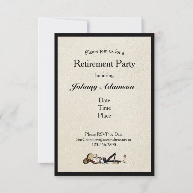 Invitación Fiesta de Jubilación Rip Van Winkle personalizar (Anverso)