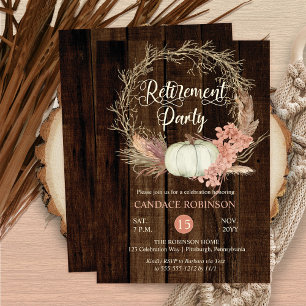 Invitación Fiesta de Jubilación Rusa de Calabaza Pampas