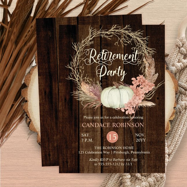 Invitación Fiesta de Jubilación Rusa de Calabaza Pampas (Subido por el creador)