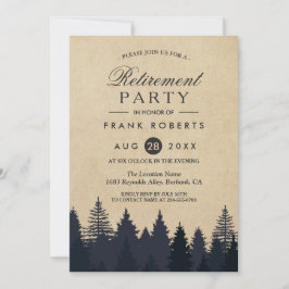 Invitación Fiesta de Jubilación Rustic Pine Trees Forest Kraf