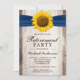 Invitación Fiesta de Jubilación Rústica Barn Wood Cinta de Gi