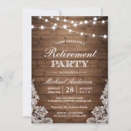 Invitación Fiesta de Jubilación | Rústica Cadena De Madera Lu