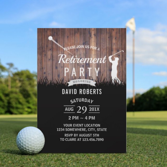 Invitación Fiesta de Jubilación Rustica de Deportes de Golf (Subido por el creador)