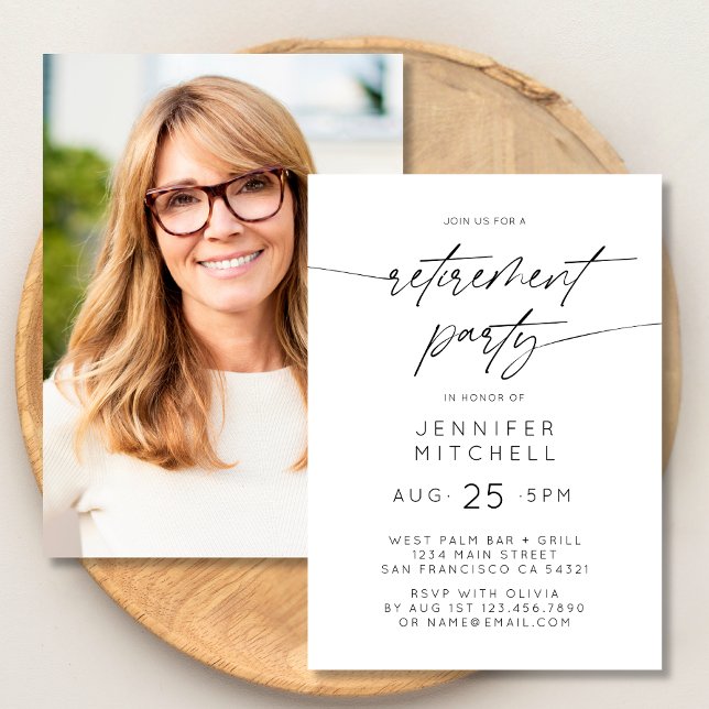Invitación Fiesta de Jubilación Sencilla y Elegante (Subido por el creador)