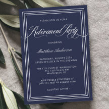 Fiesta de Jubilación Sencilla y Elegante de Navy B