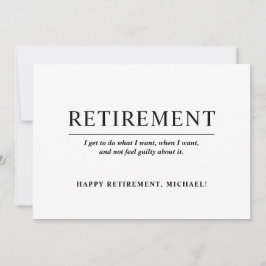 Invitación Fiesta de Jubilación Simple en Blanco y Negro